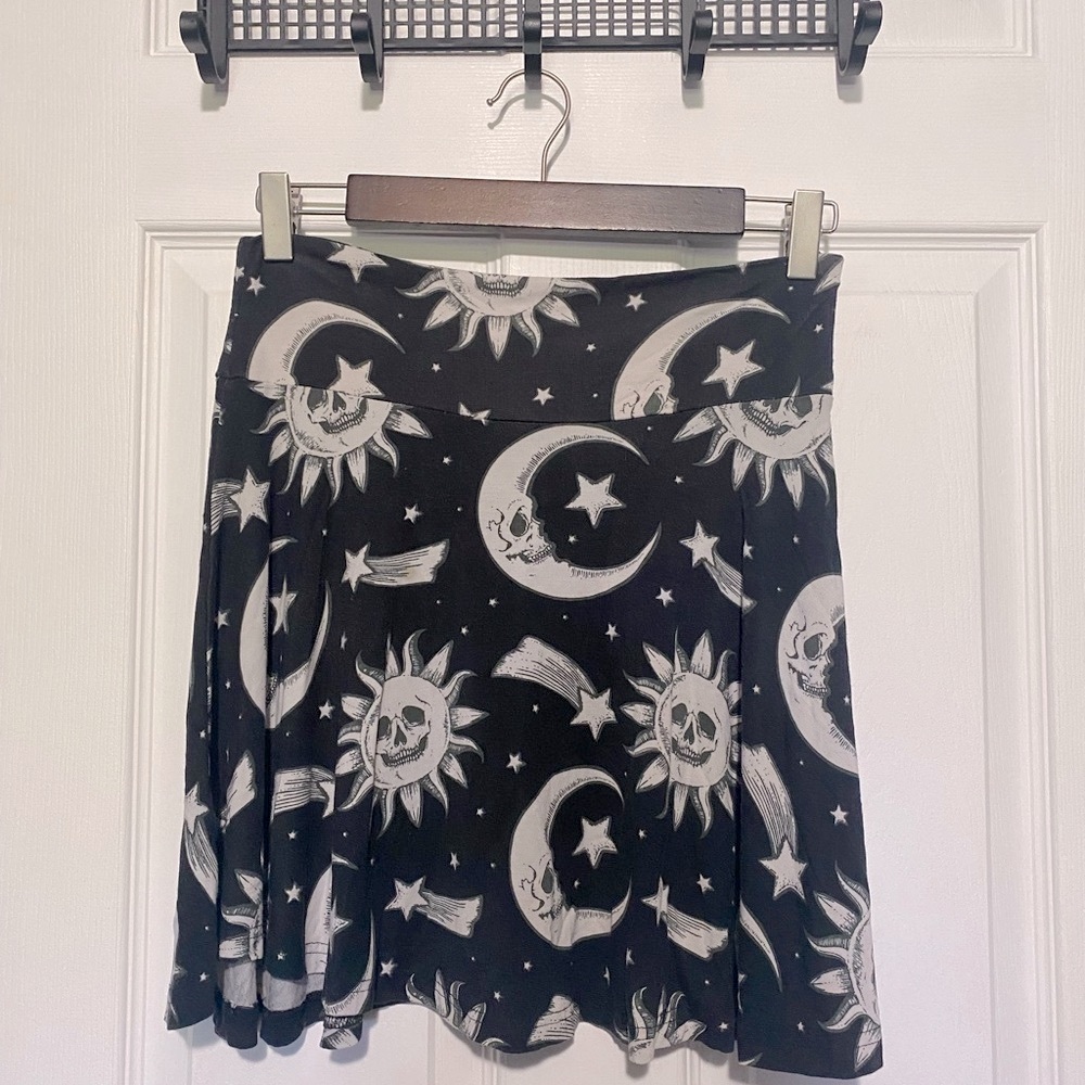 Killstar Black and White Celestial Skirt